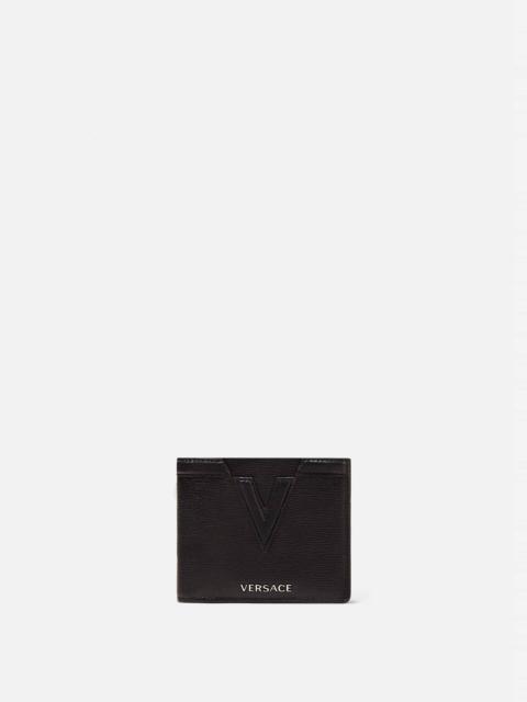 VERSACE V Leather  Bifold Wallet