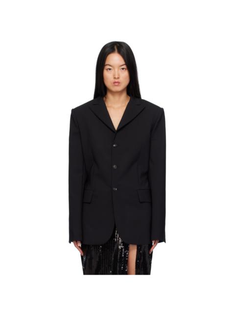 Black Peaked Lapel Blazer