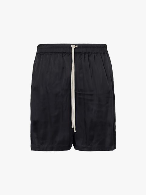 Drawstring-waist relaxed-fit satin shorts