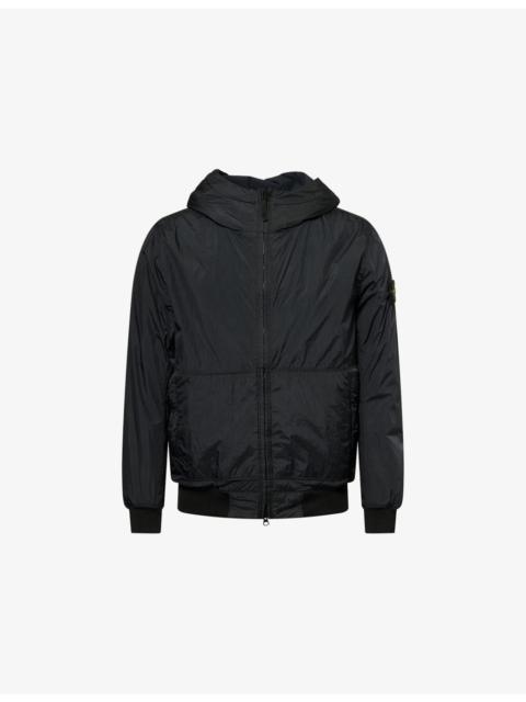 Stone Island Compass-Logo Crinkle Reps Hooded Woven Jacket