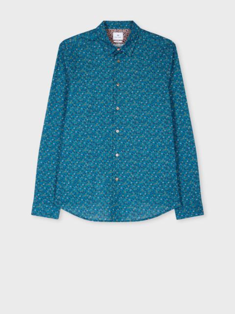 Paul Smith Slim-Fit Mid Blue 'Oxalis Floral' Shirt