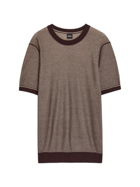 BOSS textured short-sleeve T-shirt