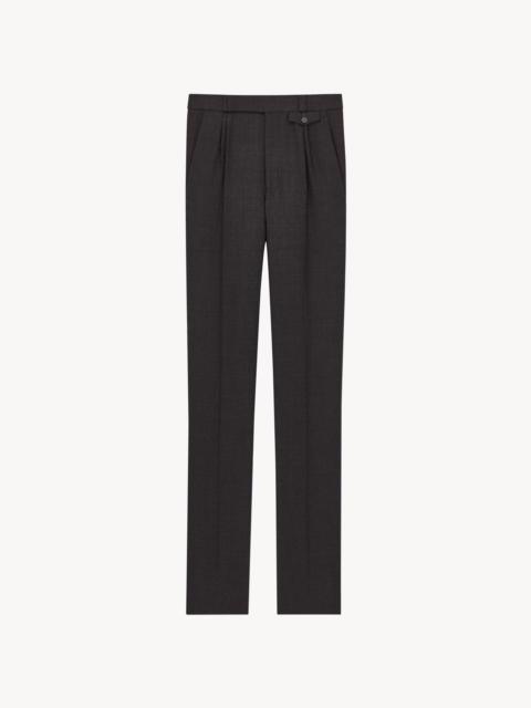 SAINT LAURENT TAPERED PANTS IN FELTED WOOL GABARDINE