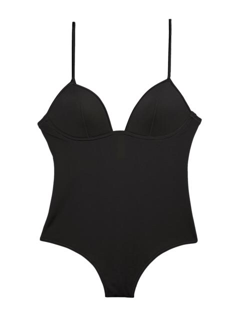 Fleur du Mal Cupped Nonwire Bodysuit black