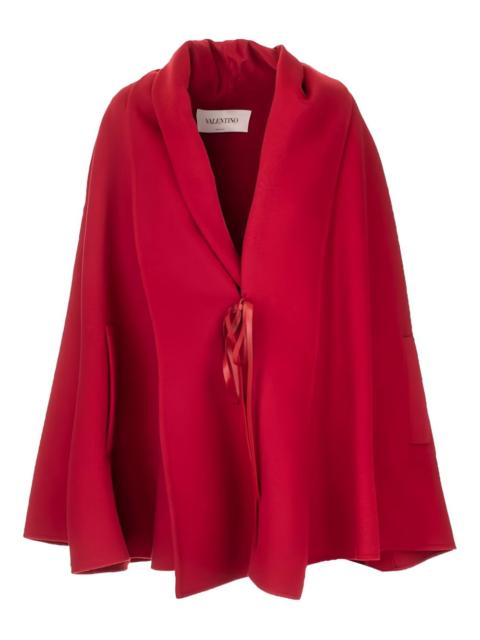 Valentino ribbon-detail cape coat