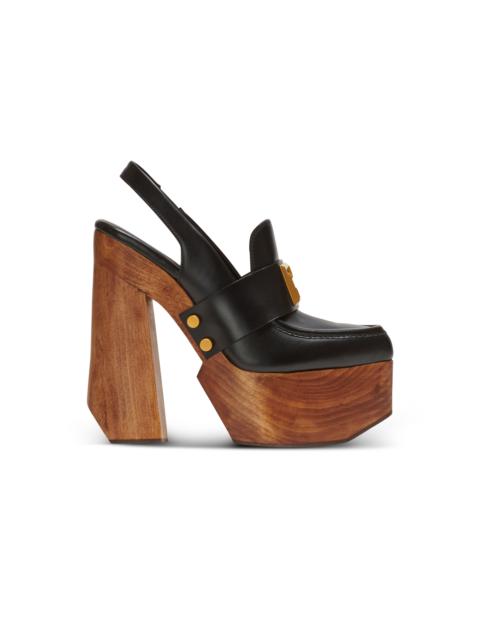 Balmain Bonnie leather and wood platform loafers