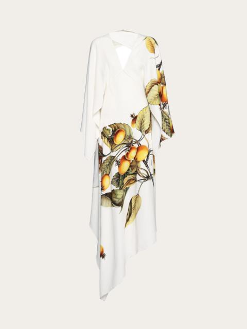 FERRAGAMO Asymmetric dress with botanical print