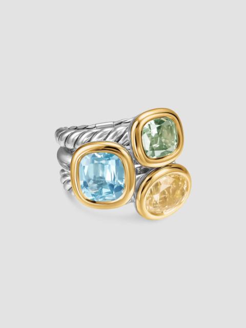 DAVID YURMAN Women's Mercer Color Three Stone Ring in Sterling Silver - Multicolored