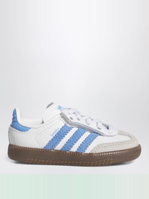 adidas Originals OG Samba sneakers in white/blue with elastic laces