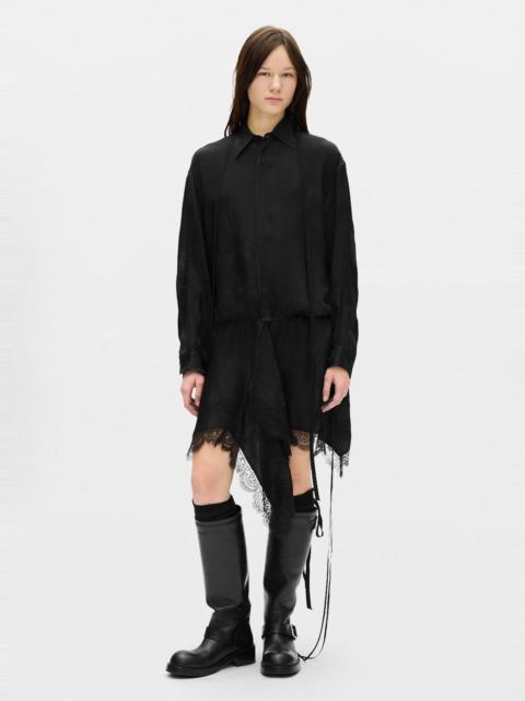 Ann Demeulemeester Zakea Panel Skirt Dress With Lace Detail