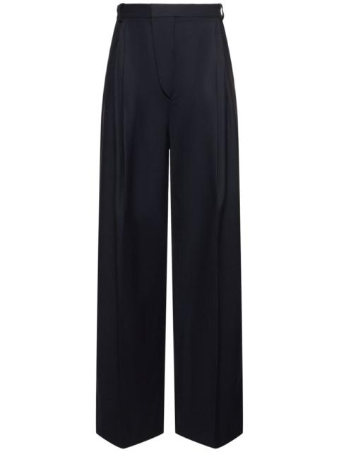 Fluid wool blend wide pants