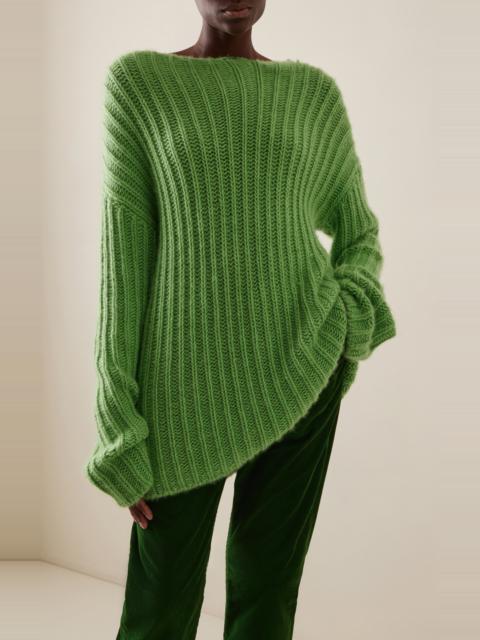The Row Marnie Oversized Knit Cashmere Sweater green