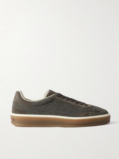 Loro Piana Tennis Walk Suede-trimmed Wool Sneakers