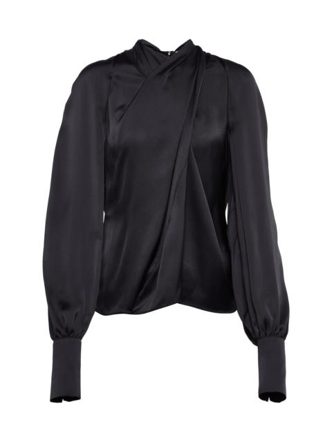 Safiyaa Kaja cross-over satin blouse