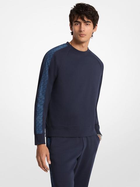 MICHAEL KORS Logo-Trim Cotton Blend Sweater