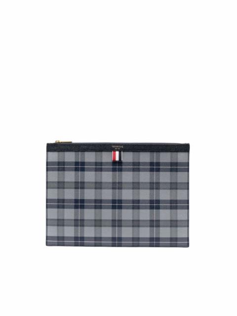 Thom Browne - Medium Grey Monogram Coated Canvas Leather Frame Attache Case - One Size - Grey - Male