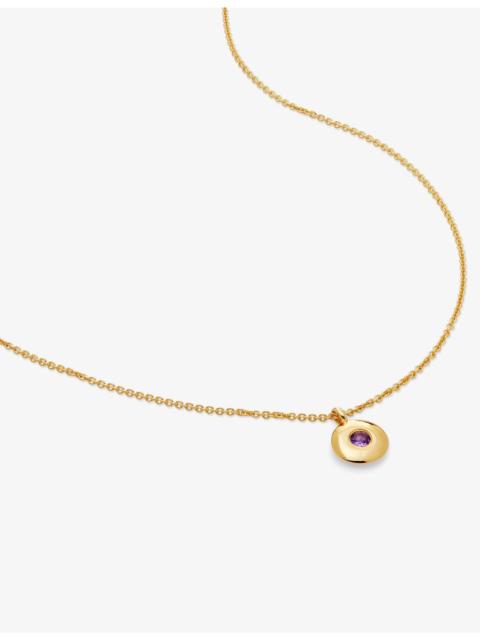 MONICA VINADER February birthstone 18ct yellow gold-plated vermeil sterling-silver and amethyst pendant necklace