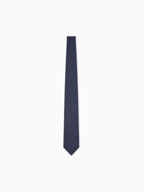EMPORIO ARMANI SILK TIE WITH A SMALL POLKA DOT PATTERN