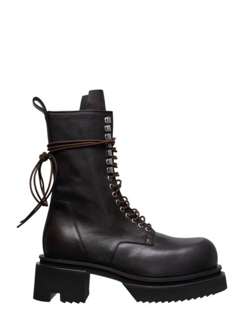 Rick Owens Lace-Up Washed Calf Leather Boots