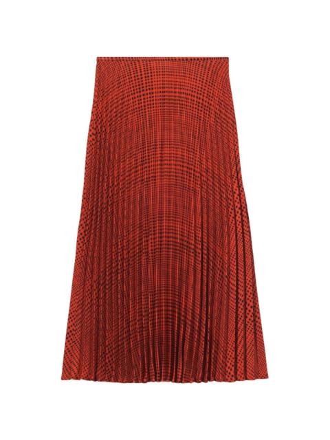 pleated crepe midi skirt