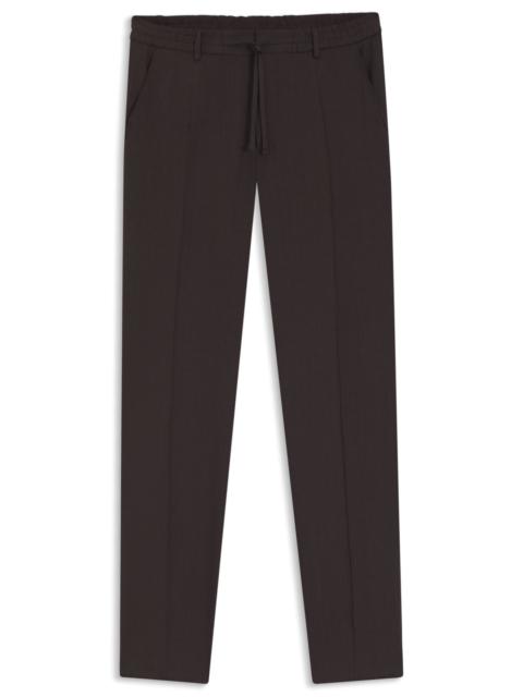 BOSS TAPERED-FIT TROUSERS IN A LINEN BLEND
