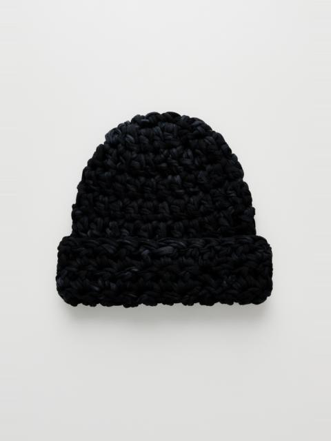 Crochet Beanie Overdyed Black Jersey
