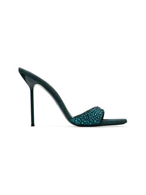 PARIS TEXAS Green Lidia 105 Mule Heeled Sandals