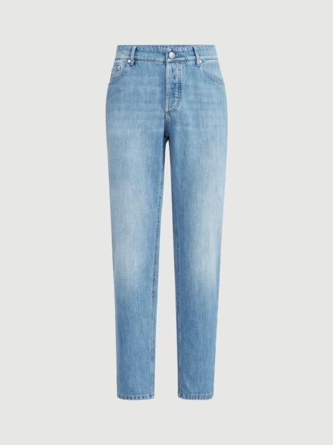 Brunello Cucinelli Lightweight denim traditional fit five-pocket trousers