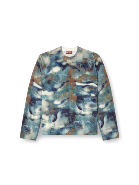 Diesel SPONGE-YARN JUMPER WITH ABSTRACT PRINT