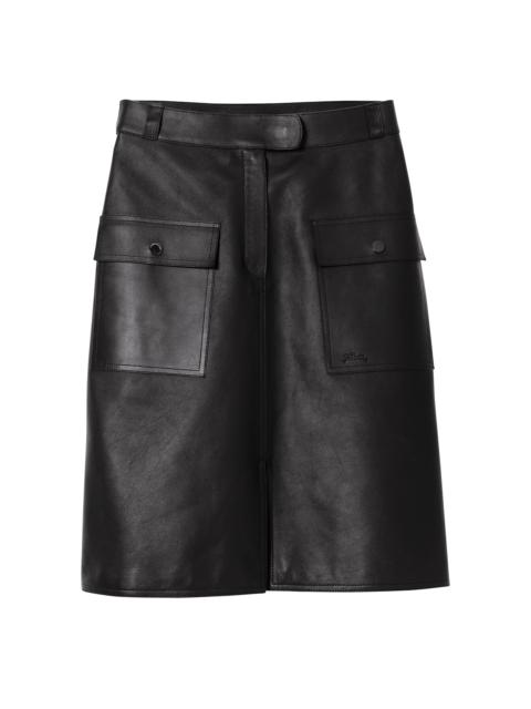 Longchamp Skirt Black - Lambskin