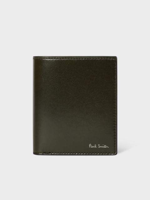 Dark Green Leather Compact Billfold Wallet