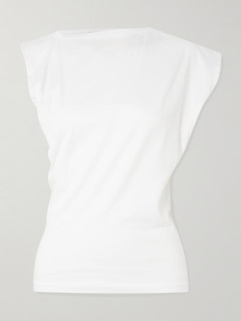 AGOLDE Beth Draped Organic-cotton Jersey T-shirt