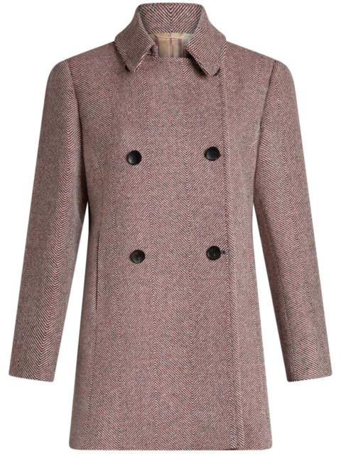 Etro herringbone-pattern double-breasted coat