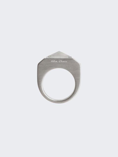 Rick Owens DRKSHDW Hollywood Pyramid Ring Palladium
