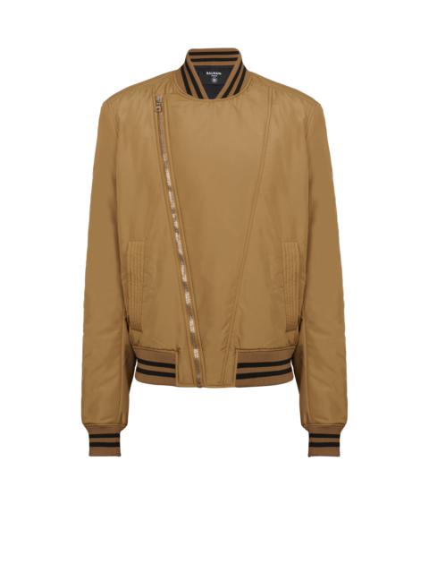 Balmain Nylon bomber jacket with printed logo