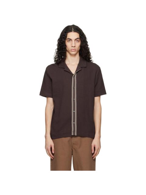 BOSS Brown Knit Cotton Shirt