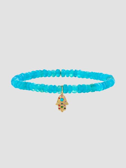 SYDNEY EVAN Women's 14K Yellow Gold, Blue Ethiopian Opal & Multi-Gemstone Beaded Stretch Bracelet - Gold