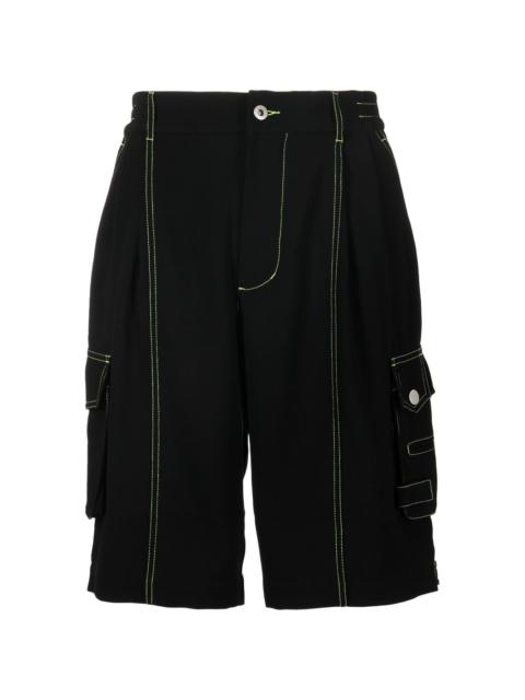 FENG CHEN WANG contrast-stitch cargo shorts