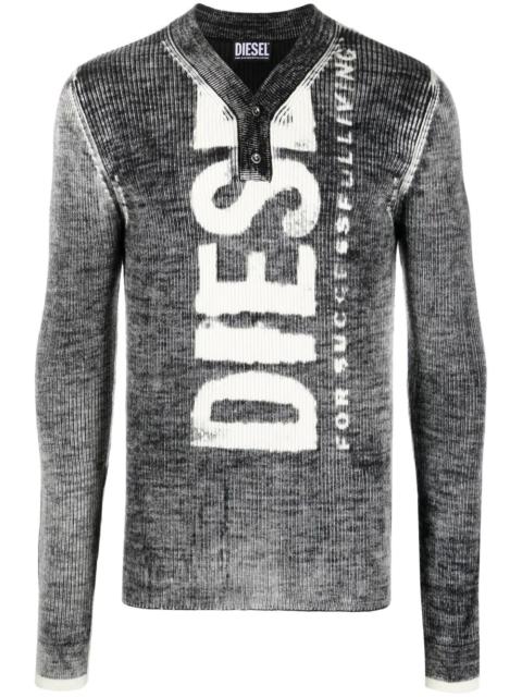 Diesel logo-print ribbed T-shirt