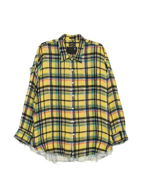 R13 plaid frayed shirt