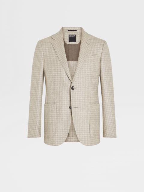 ZEGNA LIGHT BEIGE AND BEIGE OASI CASHMERE JACKET