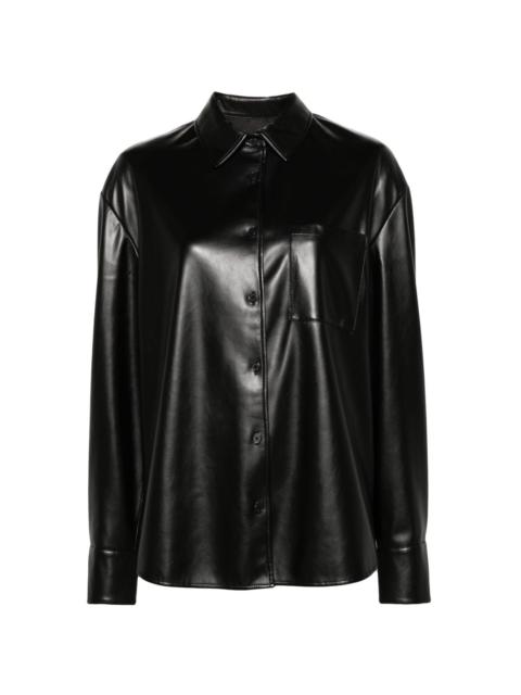 The Frankie Shop Chrissie faux-leather shirt