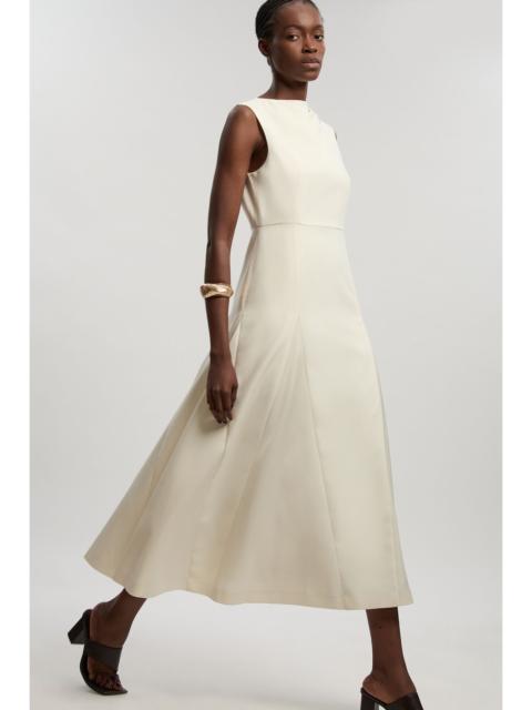 KAREN MILLEN Tailored Satin Godet Full Skirted Midi Dress