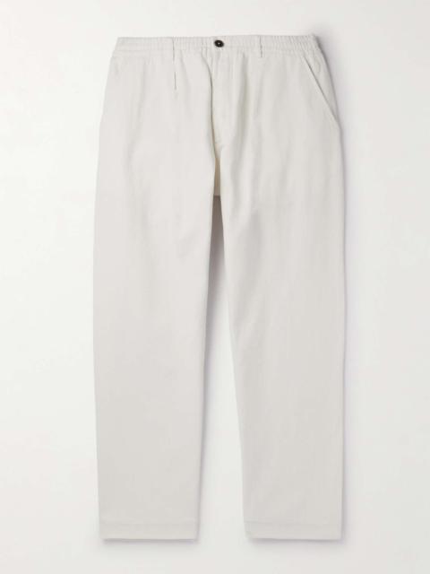 Universal Works Wide-Leg Pleated Cotton-Twill Trousers