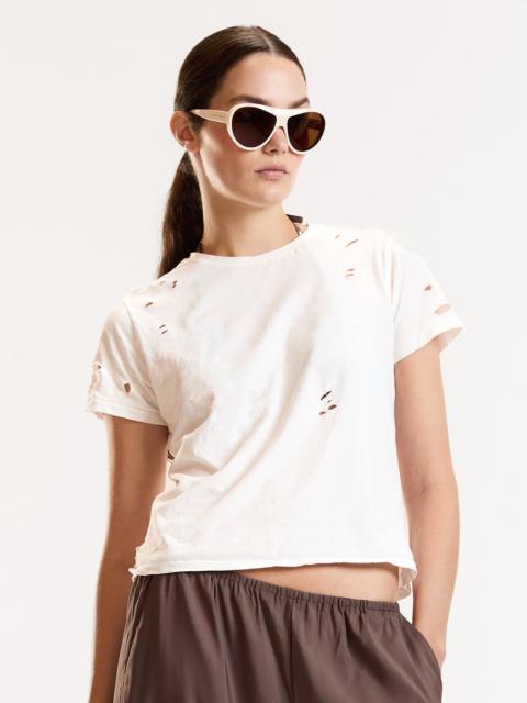 CYNTHIA ROWLEY Distressed Tee