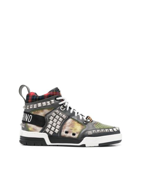Moschino stud-embellished patchwork sneakers