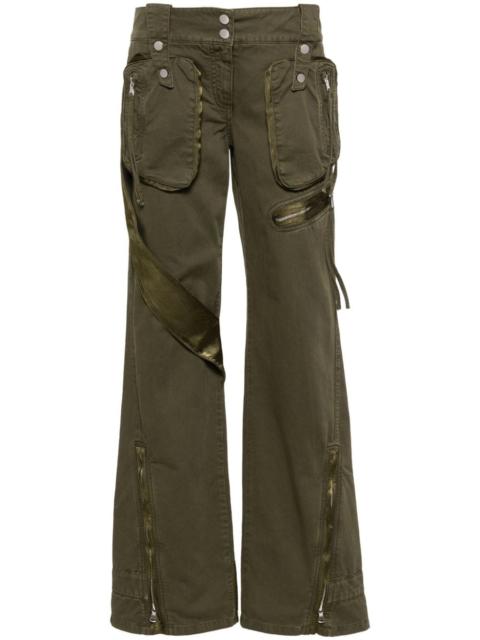 satin-insert cargo trousers