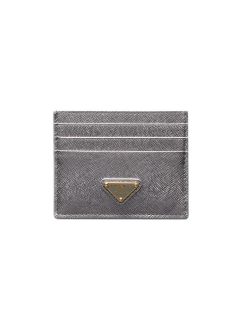 Prada Women's Saffiano Leather Card Holder - Greyish Silver