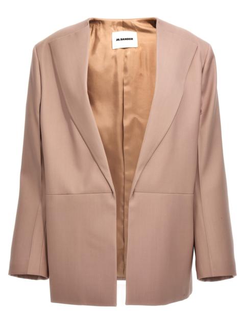 Single-Breasted Blazer Jacket Jackets Beige