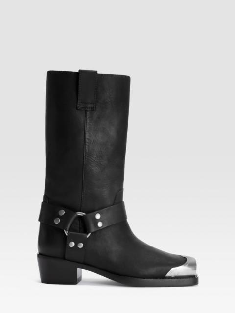 PARIS TEXAS LEATHER BOOT WITH METAL TOE CAP